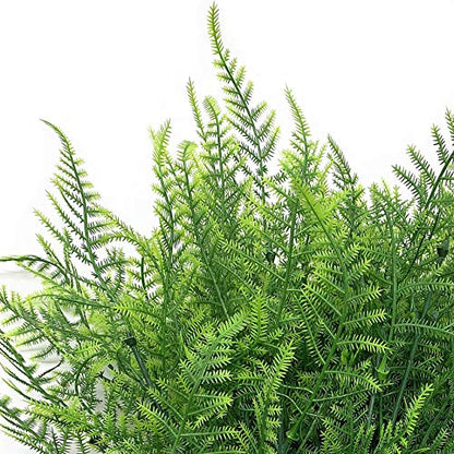 CATTREE Artificial Plants, Plastic Plants Bushes Fern Grass Shrubs Fake Leaves Wedding Home Garden Verandah Table Centerpieces Arrangements Christmas Party Decoration Planting Filler 4 Pcs - color: Green Fine Fern-4 Pcs