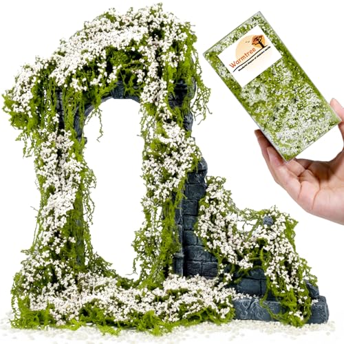 Warmtree Realistic Miniature Vines Miniature Plants for Diorama | Miniatures for Crafts Fairy Garden Architecture Diorama Supplies Scenery Landscape (White) - color: White