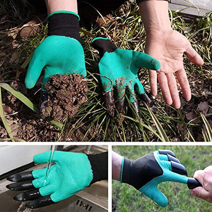 DCCPAA Garden Gloves with Claws,Claw Gardening Gloves for Digging,Planting, Weeding, Seeding-Waterproof for Men and Women - color: 2 Purple
