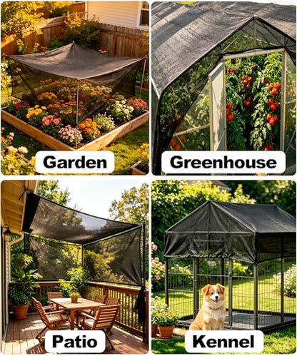 40%-50% Black Shade Cloth for Garden, 10x8FT Sun Block Mesh Tarp | Sun Shade Cover for Plants Cover, Greenhouse, Patio, Vegetables, Chicken Coop, Shade Net for Outdoor Protection - size: 40%-10 FT x 8 FT