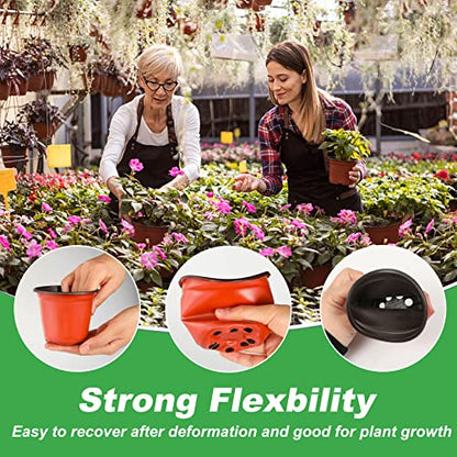 TDHDIKE 4" Small Plastic Plant Nursery Pots 50Pcs with Labels - size: 4inch50