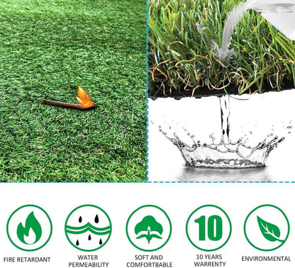 Petgrow Artificial Grass Turf 9FTX100FT- Realistic & Thick Synthetic Fake Grass Mat for Outdoor Garden Landscape Pet Dog Grass Rug Faux Turf - size: 9 FT x 100 FT (900 Square FT)
