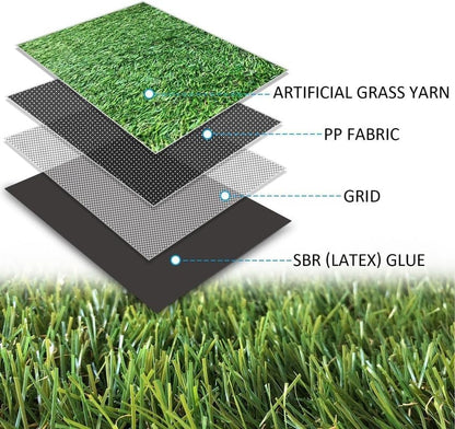 Petgrow Artificial Grass Turf 9FTX100FT- Realistic & Thick Synthetic Fake Grass Mat for Outdoor Garden Landscape Pet Dog Grass Rug Faux Turf - size: 9 FT x 100 FT (900 Square FT)