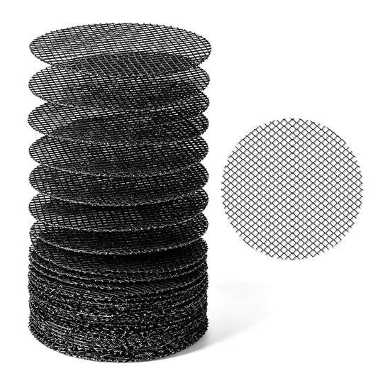 Flowere Pad 100 Pcs of 5x5cm Round Black Flower Pot Hole Mesh Mat | with Drainage, Breathability Leak Proof Soil Suitable for Outdoor Gardening Potted Plants, Bottom Fine Mesh Sheet