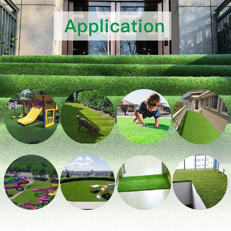 Petgrow Artificial Grass Turf 9FTX100FT- Realistic & Thick Synthetic Fake Grass Mat for Outdoor Garden Landscape Pet Dog Grass Rug Faux Turf - size: 9 FT x 100 FT (900 Square FT)