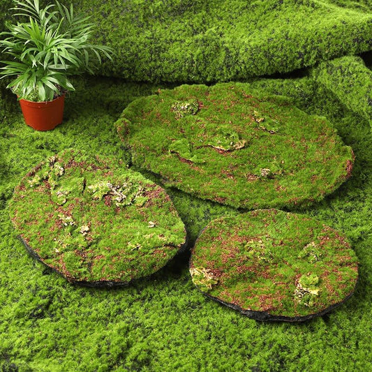 Artificial Moss Blocks for Garden Decoration, 6-Piece Set, Green Decorative Moss Stones Suitable for Ecological Tanks, Fairy Gardens, 3 Pack Small (Realistic Green Faux Fake Moss) - color: 3 Pack Large