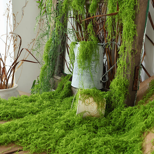 Faux Moss Mat Realistic Bionic Texture Natural Look Soft Moss for Miniature Landscapes Terrarium Bonsai DIY Decor Indoor, Light Green - color: Light green